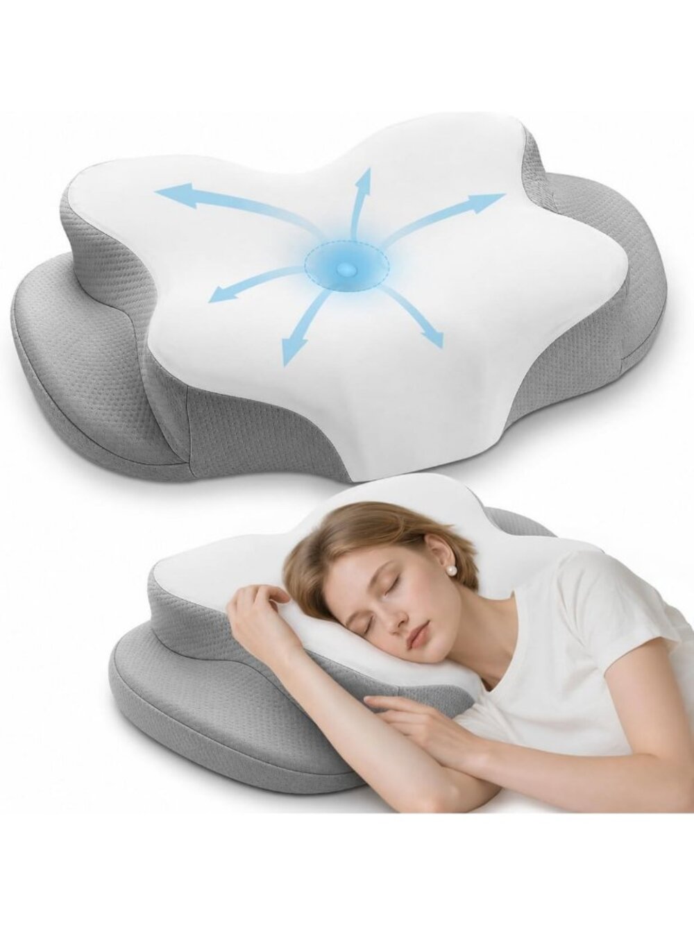 Orthopedic Memory Foam Cervical Neck Pillow for Comfortable Sleep & Support